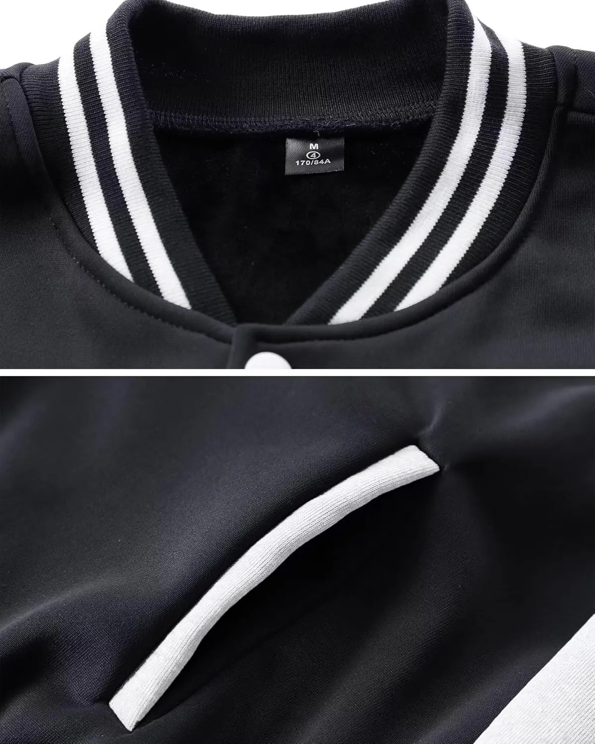 ACEFAST INC Men's Varsity Baseball Jacket Casual Letterman Bomber Jacket Windbreaker Lightweight Jacket