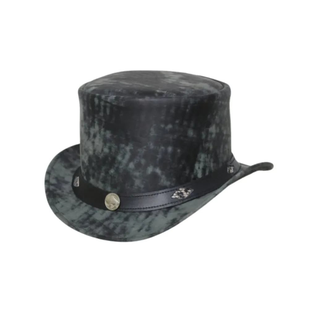 Black Bull Leather Top Hat