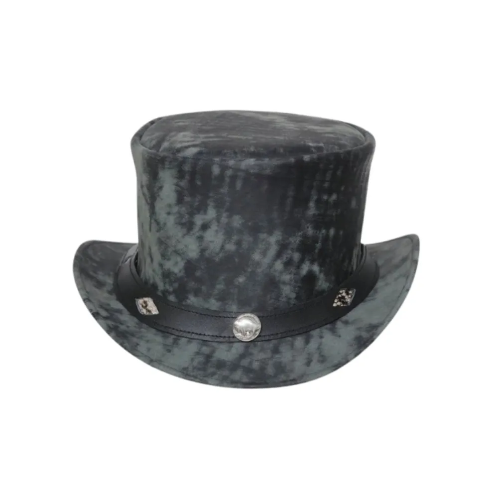 Black Bull Leather Top Hat