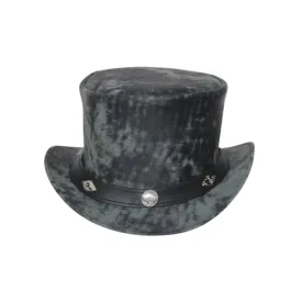 Black Bull Leather Top Hat