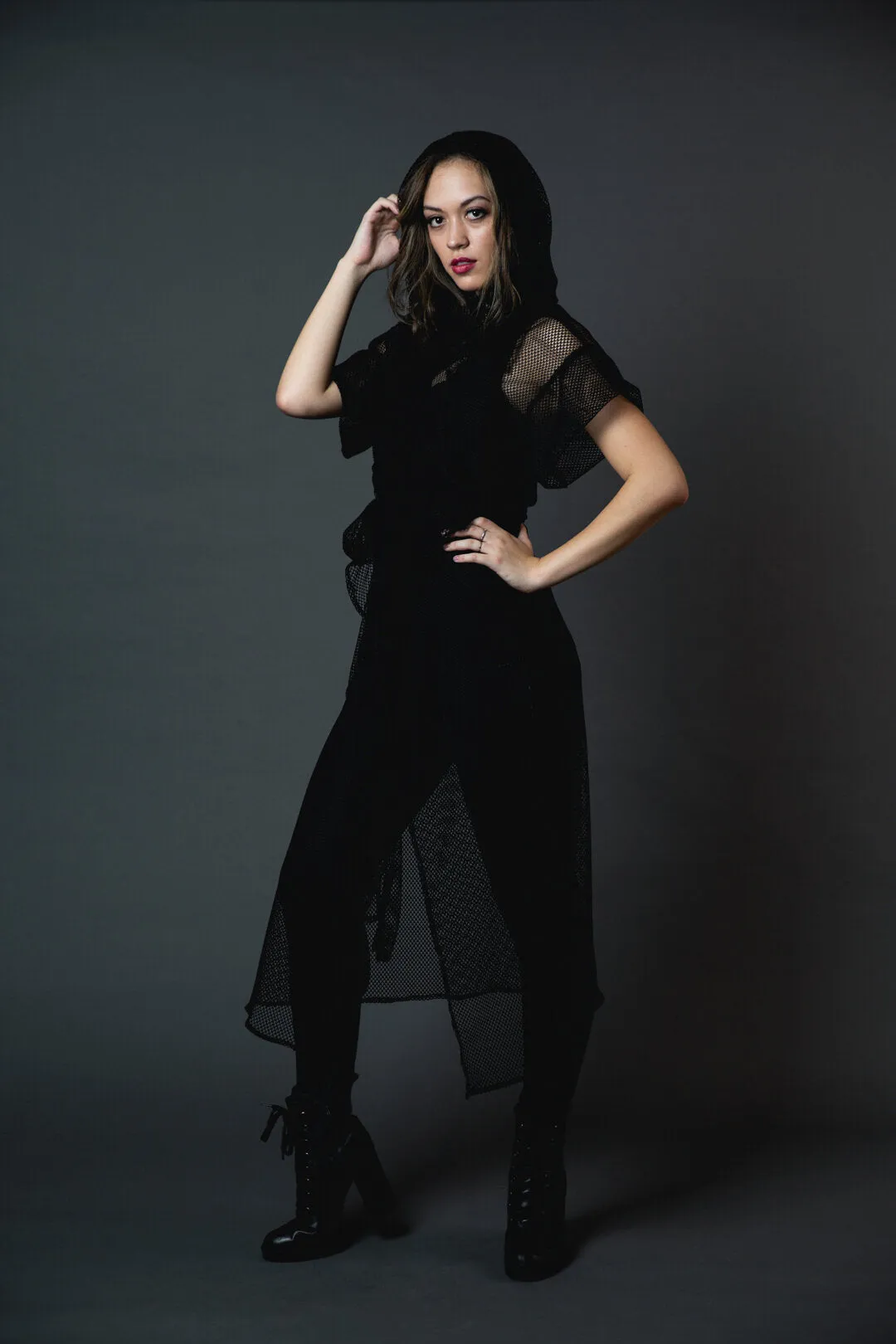Black Mesh TrenchCloak