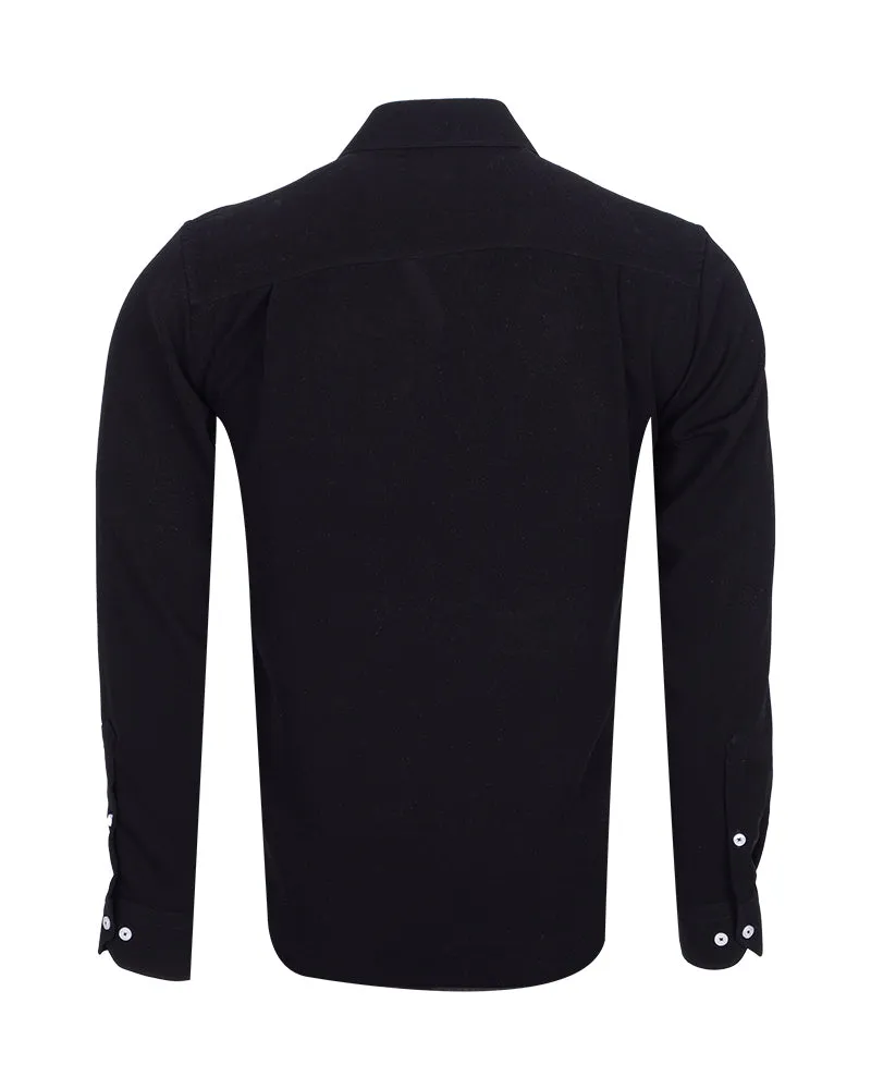 Black Sequin Design Men's Shirt