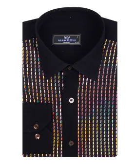 Black Sequin Design Men's Shirt