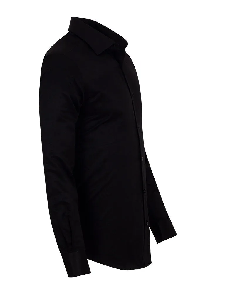 Black Twill Classic Single Cuff Shirt