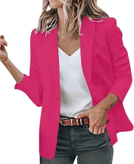Blazer Jackets Women Open Front Suit Coats Long Sleeve Casual Work Office Blazers 2024 Trendy Business Dress Cardigan