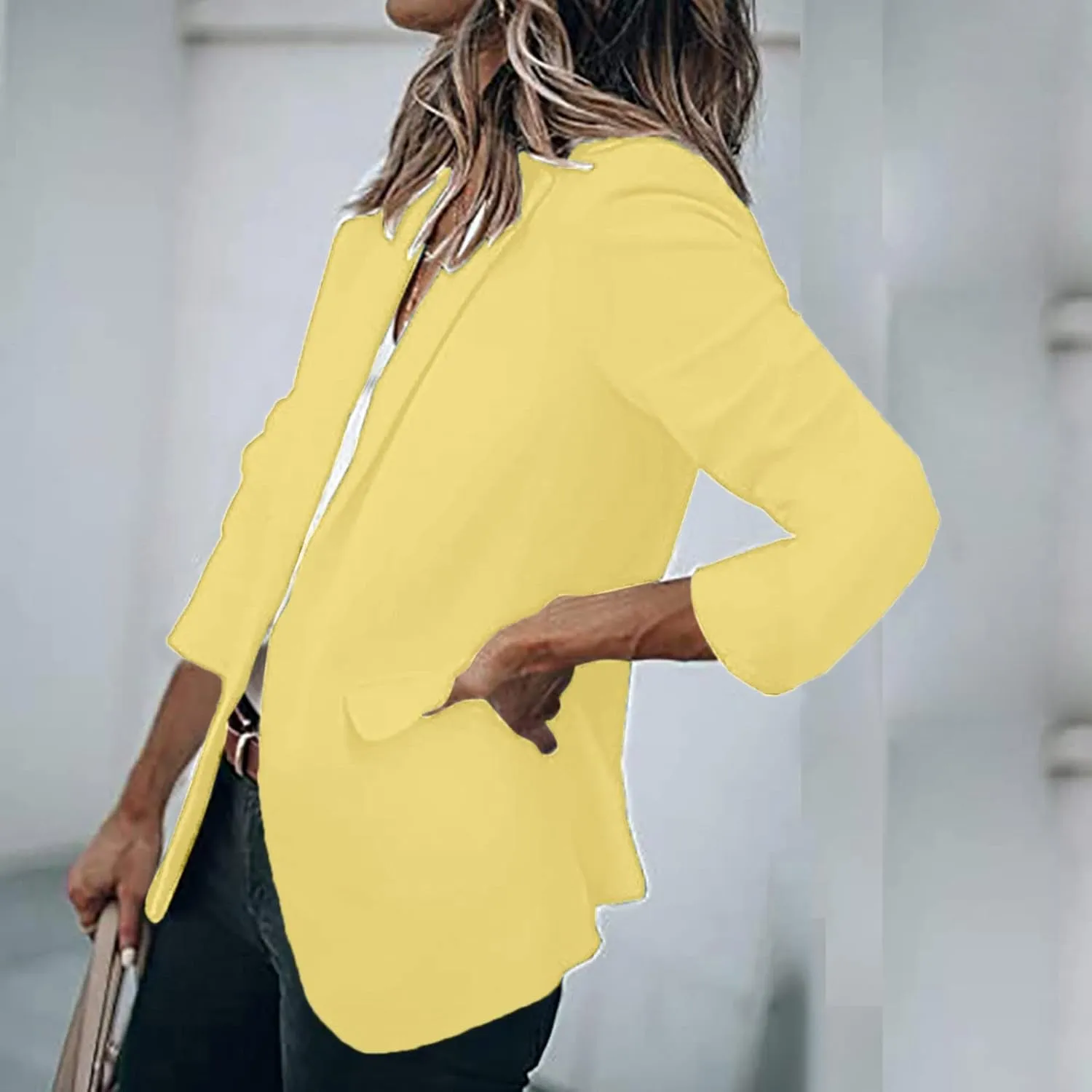 Blazer Jackets Women Open Front Suit Coats Long Sleeve Casual Work Office Blazers 2024 Trendy Business Dress Cardigan