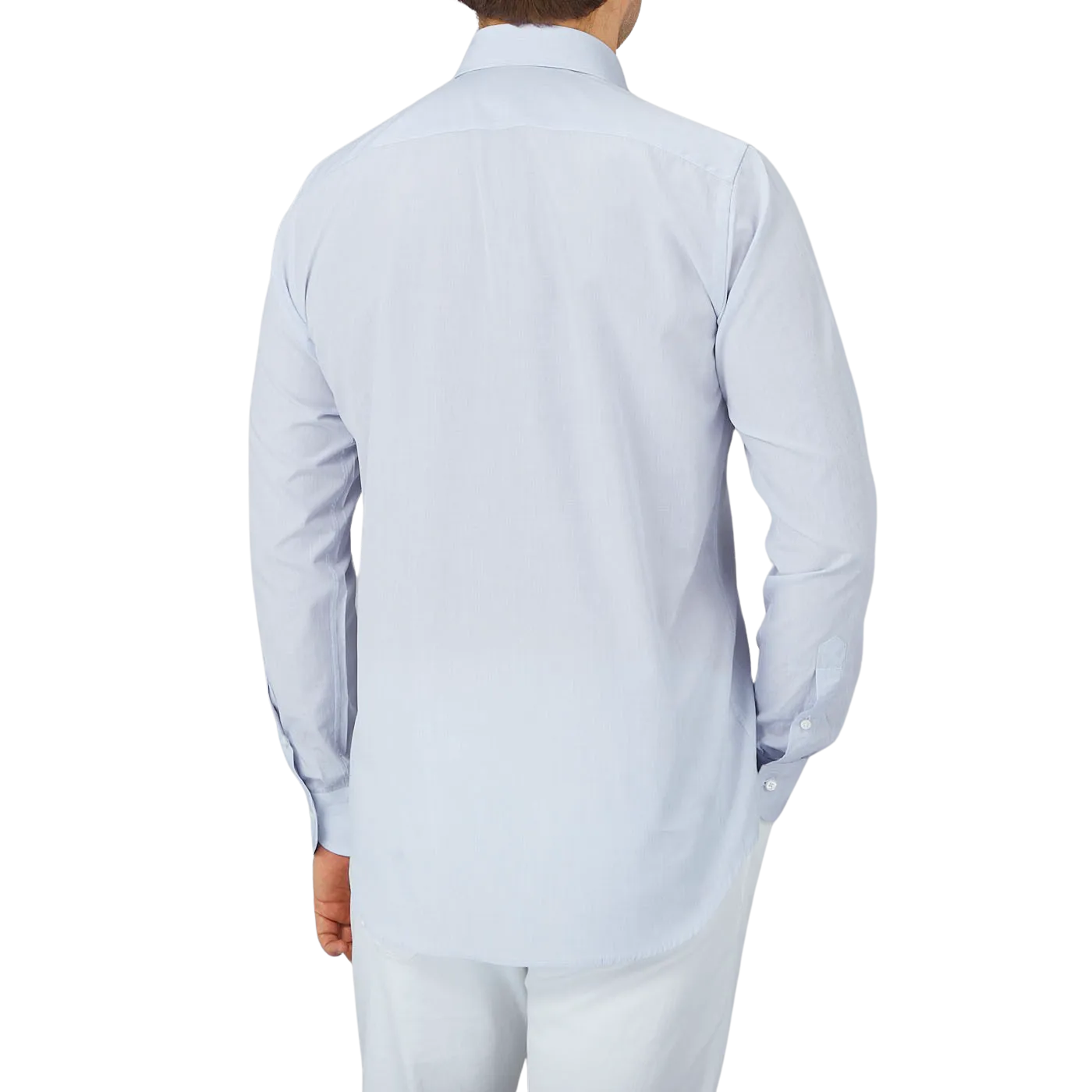 Blue Mini-Check Cotton Single Cuff Shirt