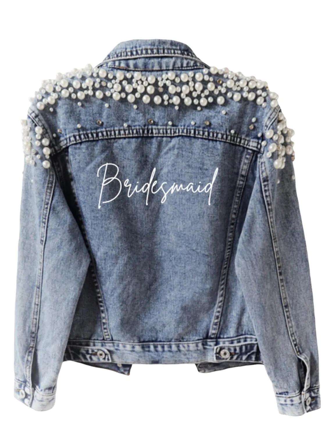 Bride Beaded Denim Jacket | Custom Embroidery