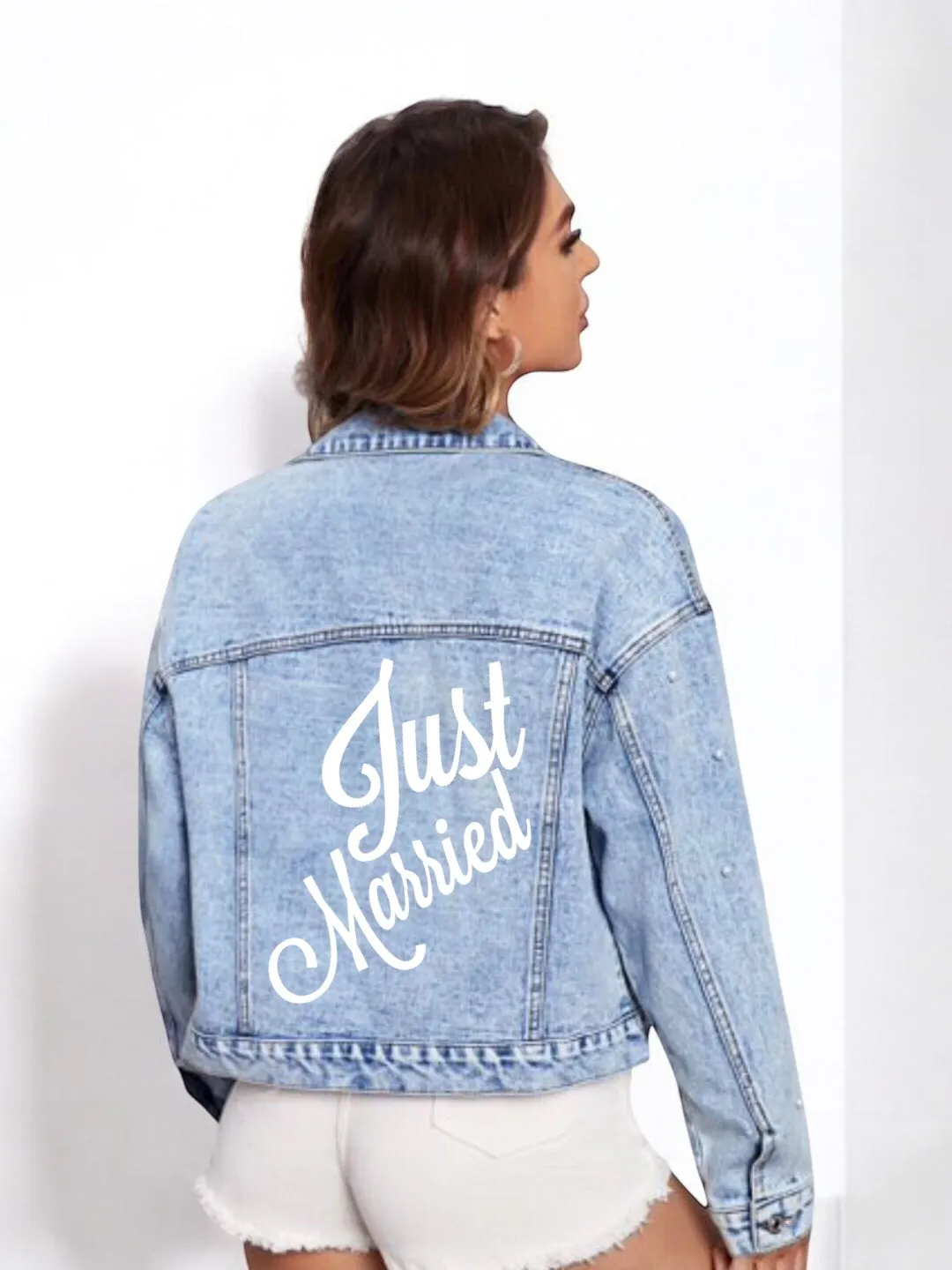 Bride Beaded Denim Jacket | Custom Embroidery