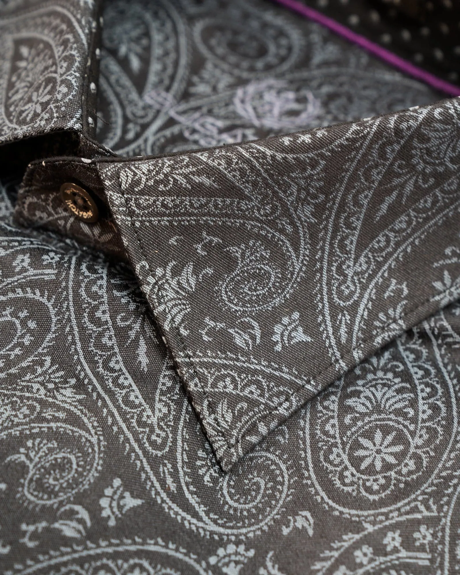 Bugatchi Black Paisley Sport Shirt