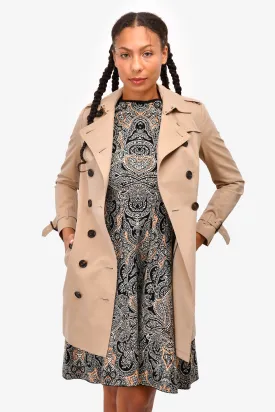 Burberry Tan Sandringham Belted Short Trench Coat Size 2