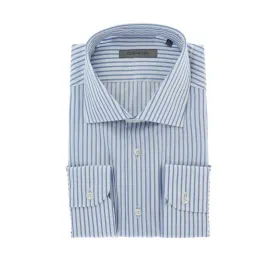 CORNELIANI Stripe Tailored Fit Single Cuff Business Shirt WHITE