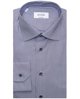 Dark Blue Thin Striped Dress Shirt
