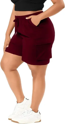 Eytino Womens Plus Size Hiking Cargo Shorts Lightweight Active Athletic Shorts Running Summer Shorts with Pockets(1X-5X)