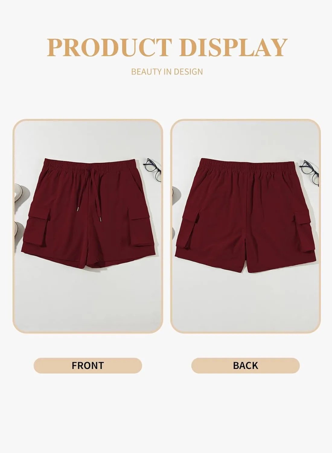 Eytino Womens Plus Size Hiking Cargo Shorts Lightweight Active Athletic Shorts Running Summer Shorts with Pockets(1X-5X)