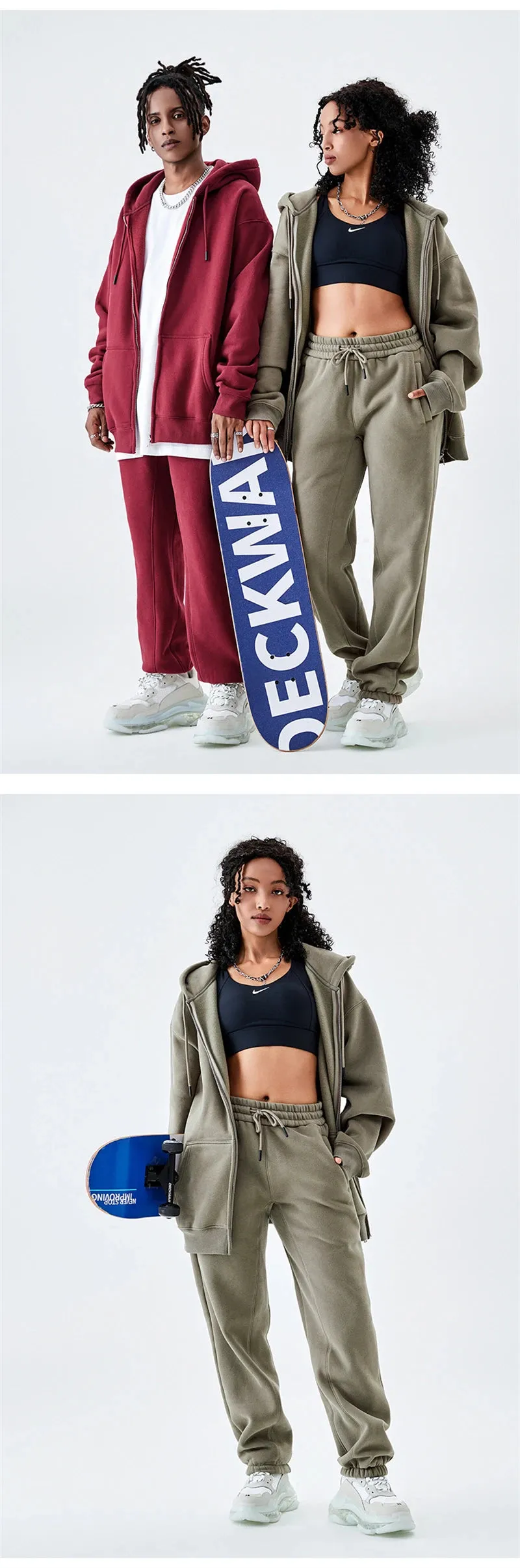 Fall winter Zipper Hoodies Loose fit 350gsm