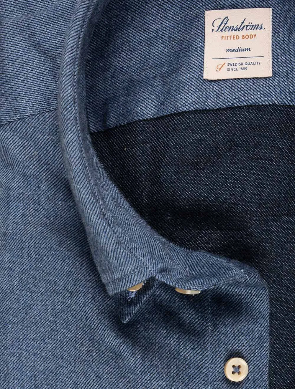 Fitted Flannel Shirt Navy