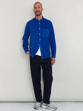 Folk Direction Babycord Shirt in Bright Blue