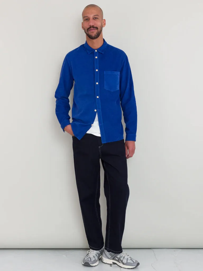 Folk Direction Babycord Shirt in Bright Blue