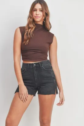 Got the Winner Black Denim Shorts