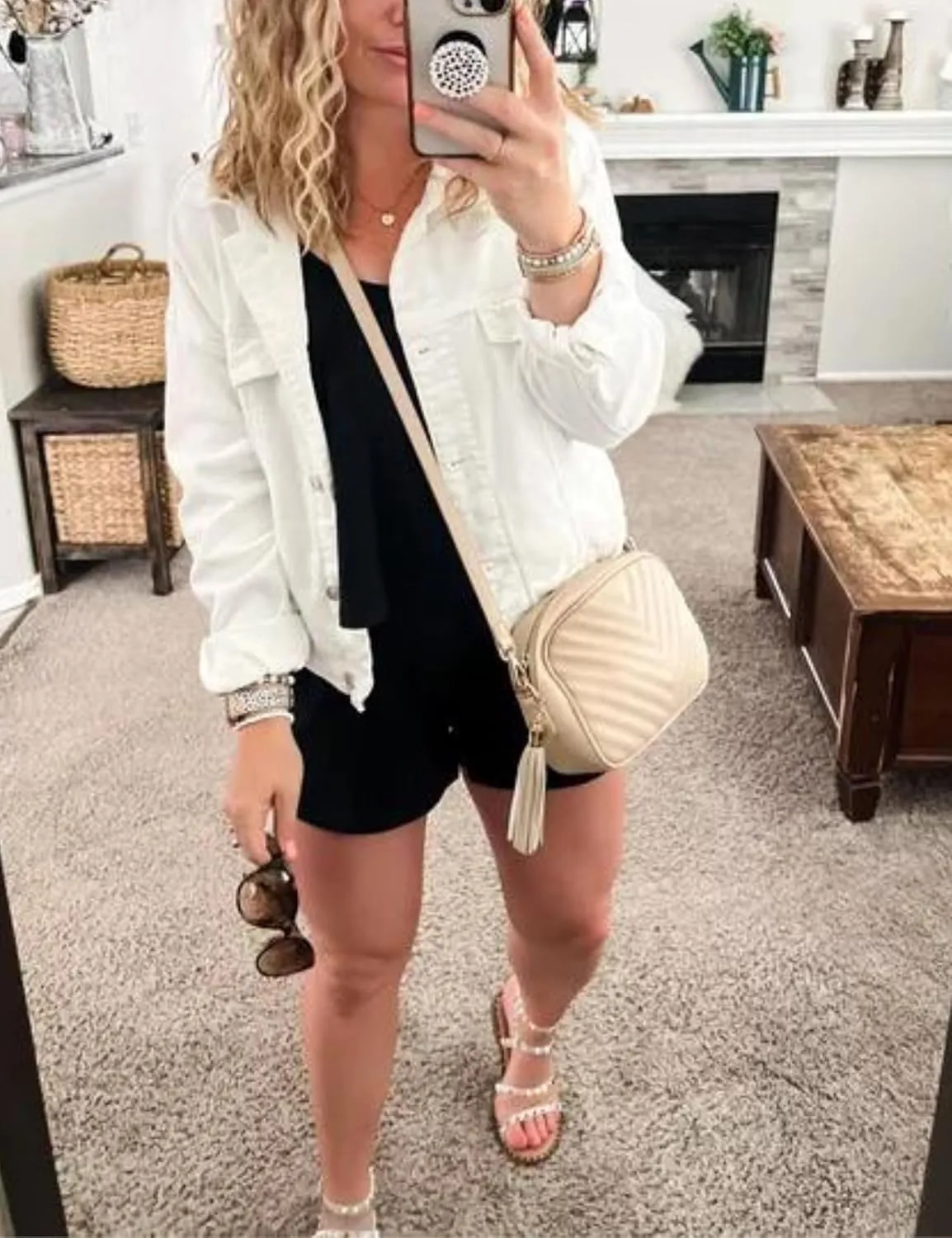 Gozoloma Women's Casual Loose Oversized Denim Jacket Long Sleeved Button Jean Jacket Coat Tops