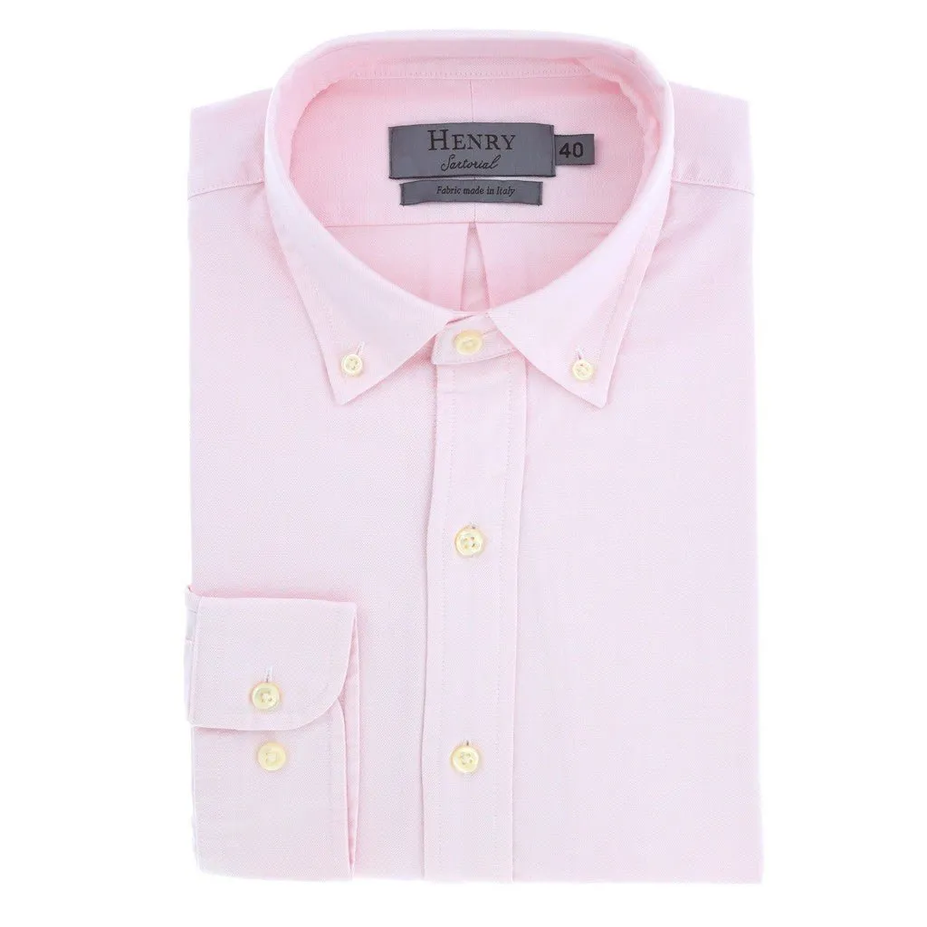 HENRY SARTORIAL Oxford Single Cuff Shirt PINK