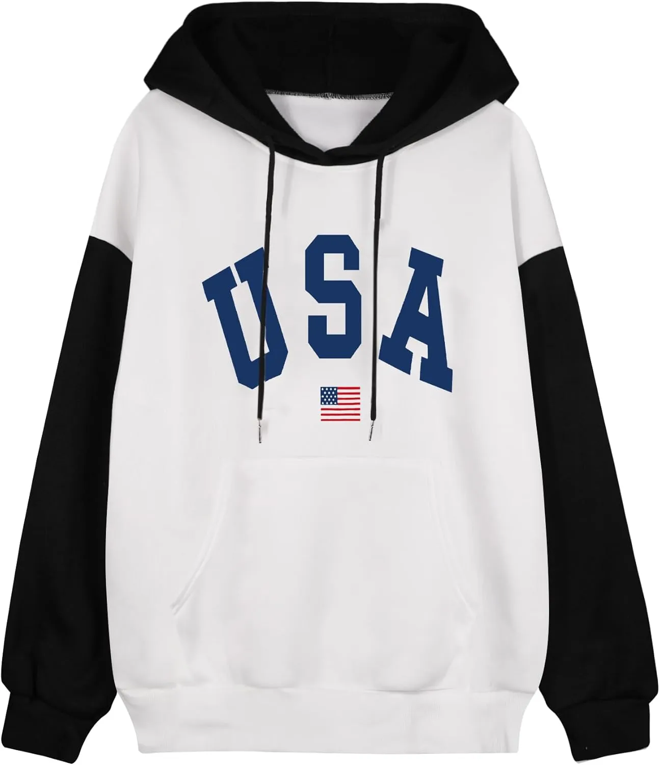 Hilinker Women's Cute Color Block Hoodie Casual Long sleeve Pullover Sweatshirt