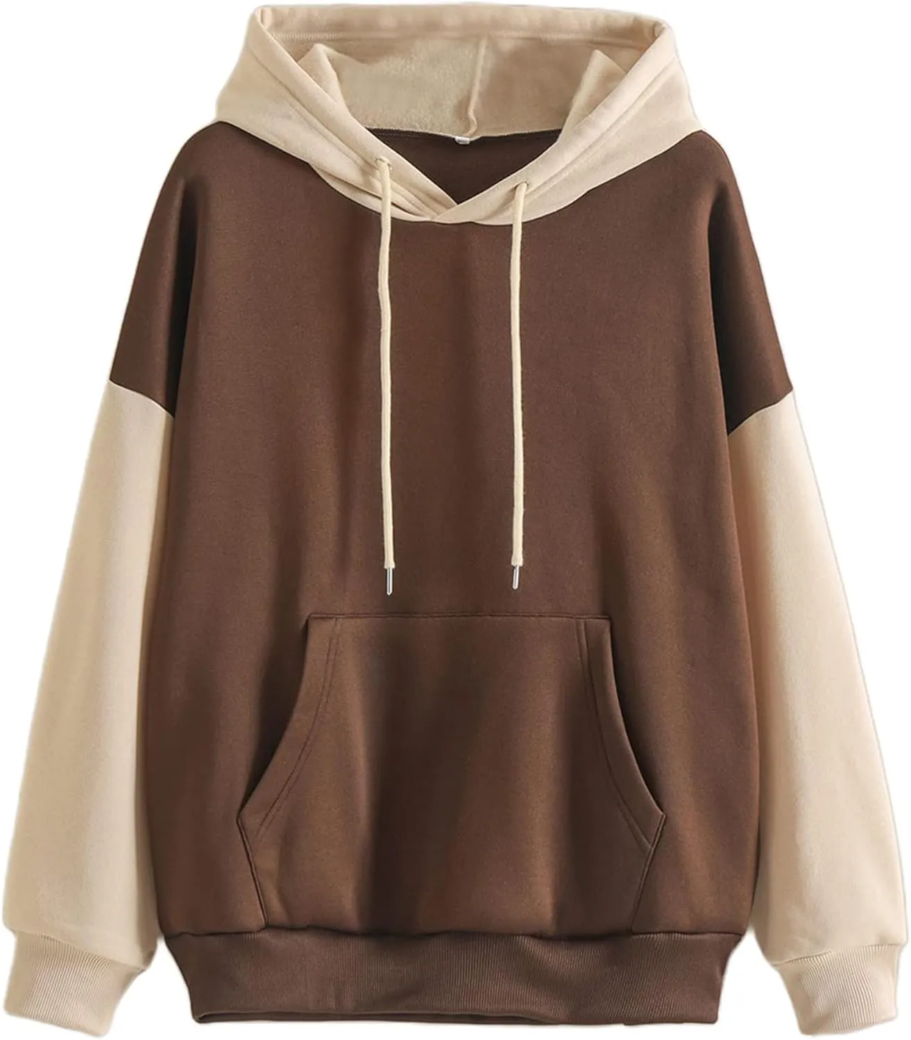 Hilinker Women's Cute Color Block Hoodie Casual Long sleeve Pullover Sweatshirt