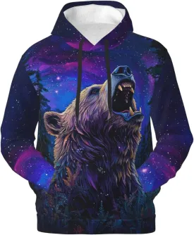 Hoodies for Men Novelty Mens Hoodies 3D Prints Thick Men's Graphic Pullover Hooded Sweatshirts with Big Pockets