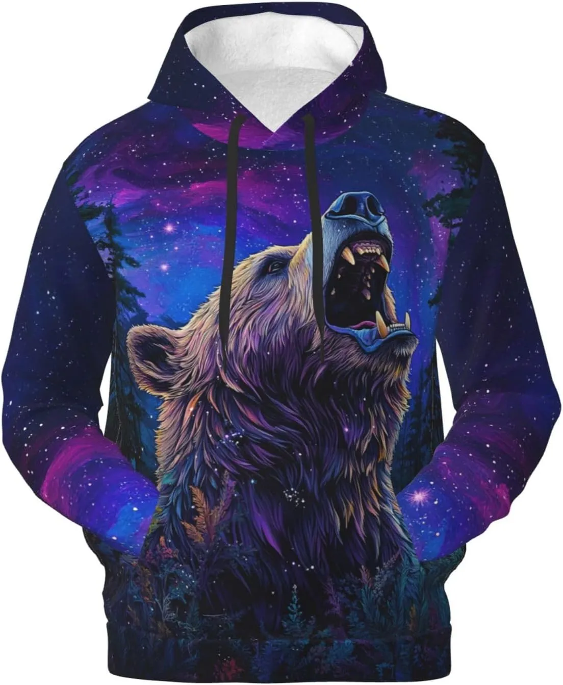 Hoodies for Men Novelty Mens Hoodies 3D Prints Thick Men's Graphic Pullover Hooded Sweatshirts with Big Pockets