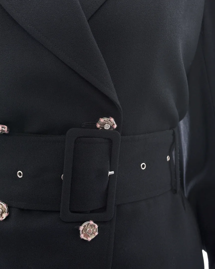John Galliano Vintage Black Short Trench Jacket - 8