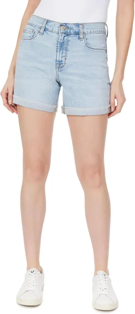 kensie Jeans Shorts for Women 5-Inch Mid Rise Shorts with Single Roll Cuff, Sizes 0-14