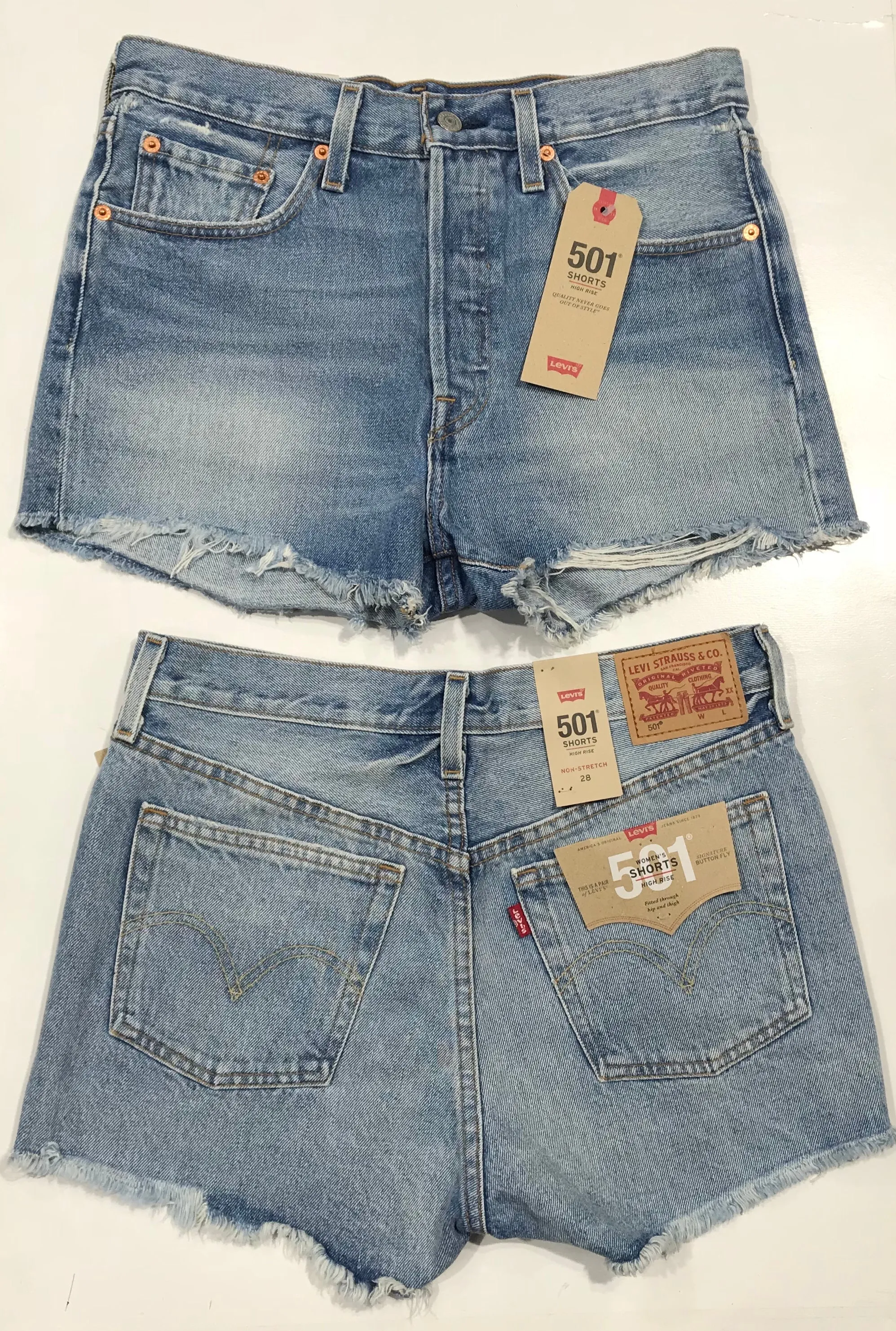 Levis 501 Women's High Rise Shorts Button Fly