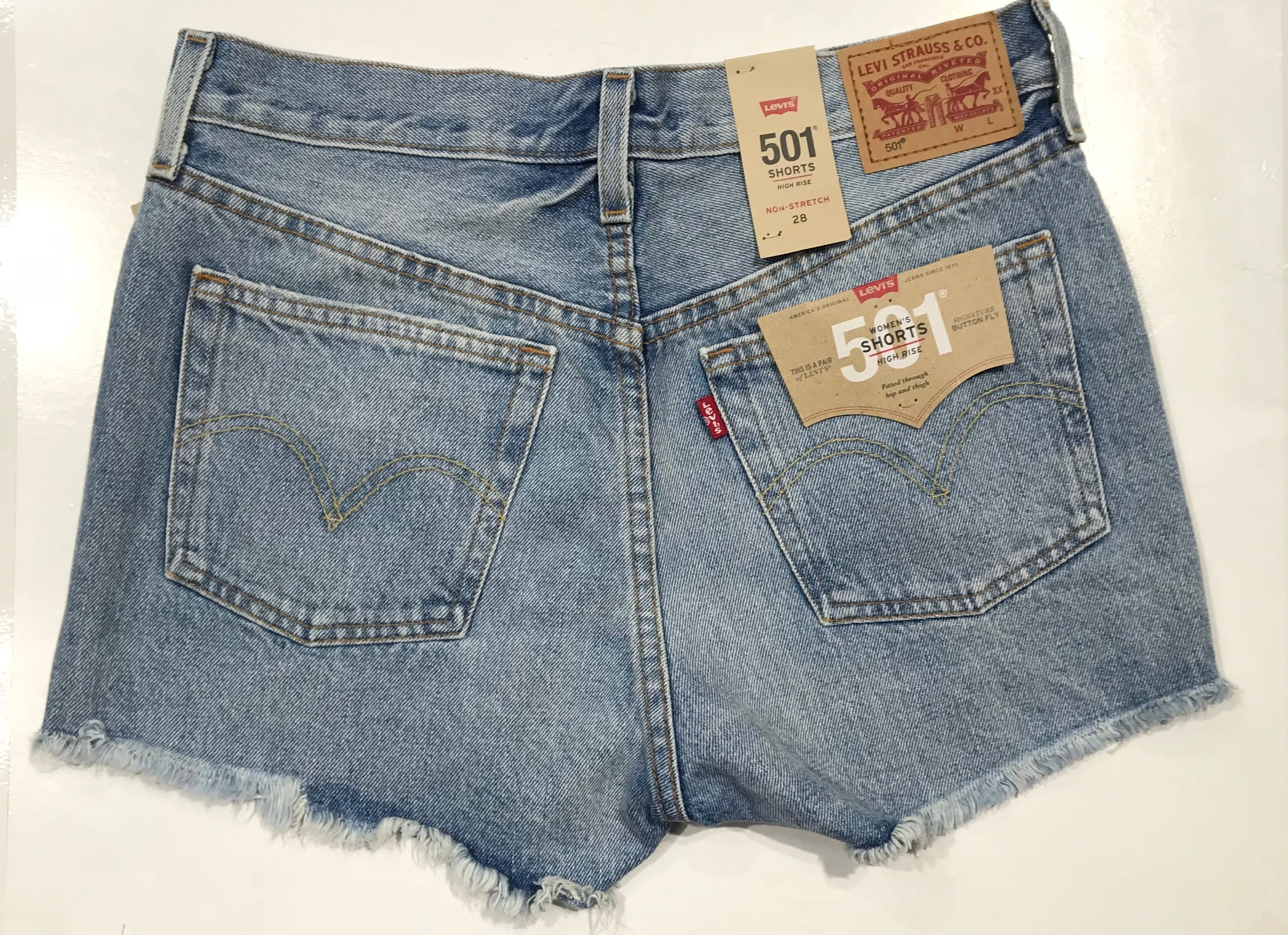 Levis 501 Women's High Rise Shorts Button Fly
