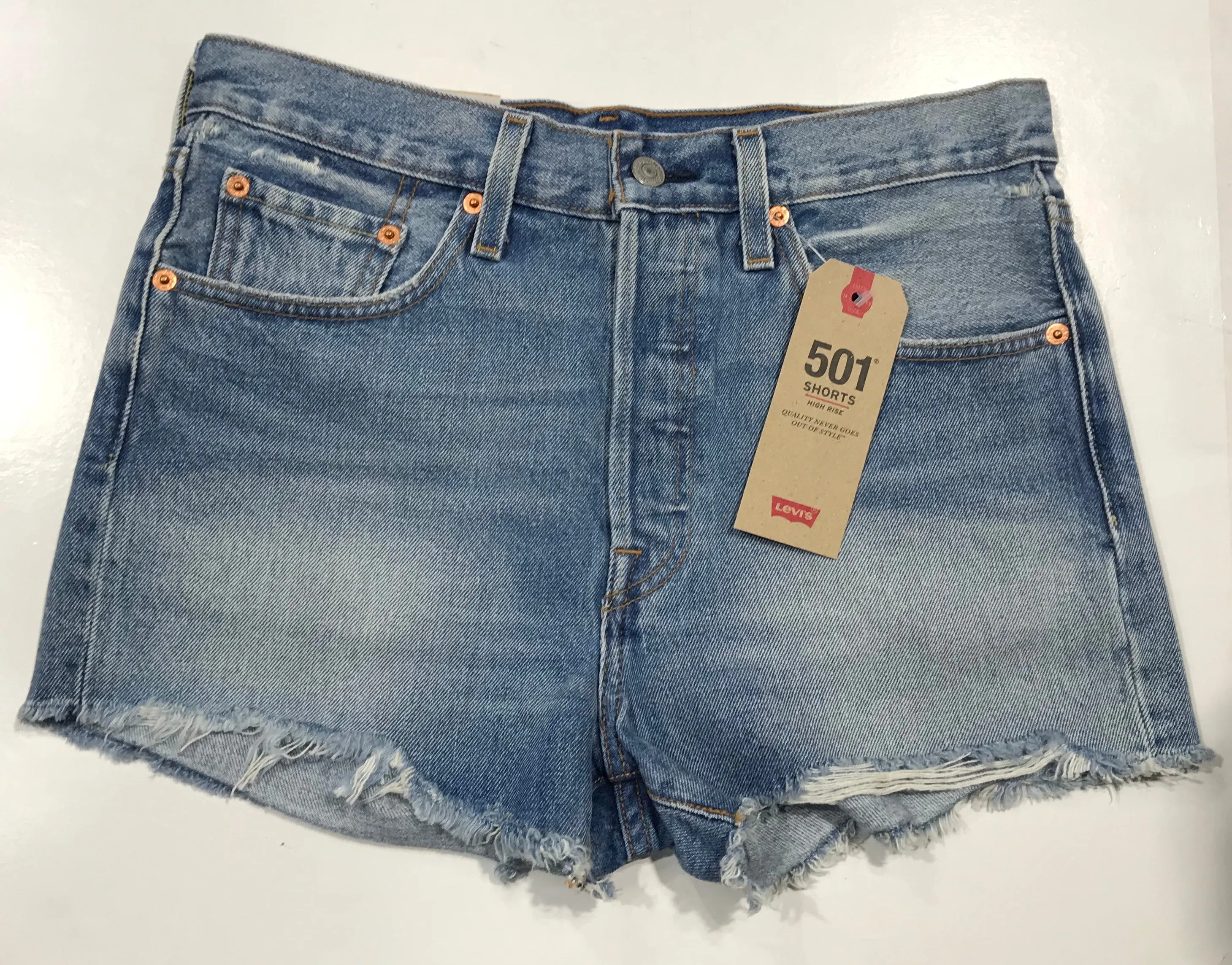Levis 501 Women's High Rise Shorts Button Fly