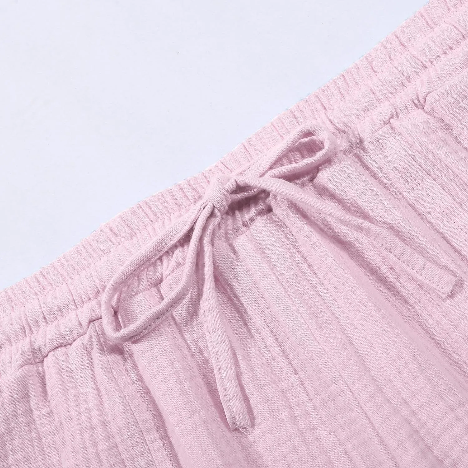 Linen Shorts for Women 2025 Summer Casual Shorts Comfy Elastic High Waisted Drawstring Beach Shorts Pajama Pants with Pockets