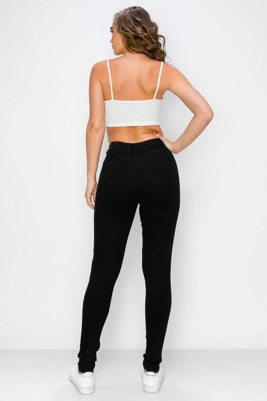 LO-207 high waist stretch destroyed skinny jeans