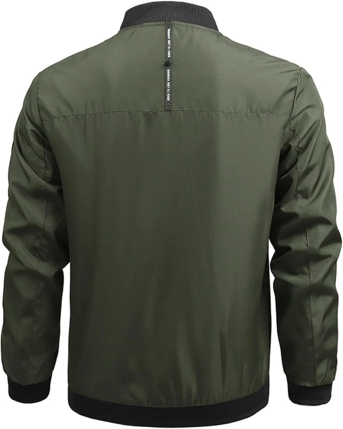 Men's Bomber Jacket Classic Solid Lightweight Casual Jackets Spring Fall Windbreaker Full Zip Up Coat with Pockets
