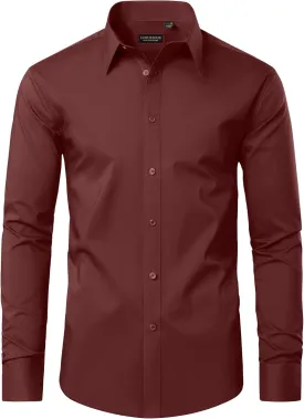 Mens Dress Shirts Long Sleeve Dress Shirts for Men Cotton Button Down Shirt Regular Big and Tall Dress Shirts