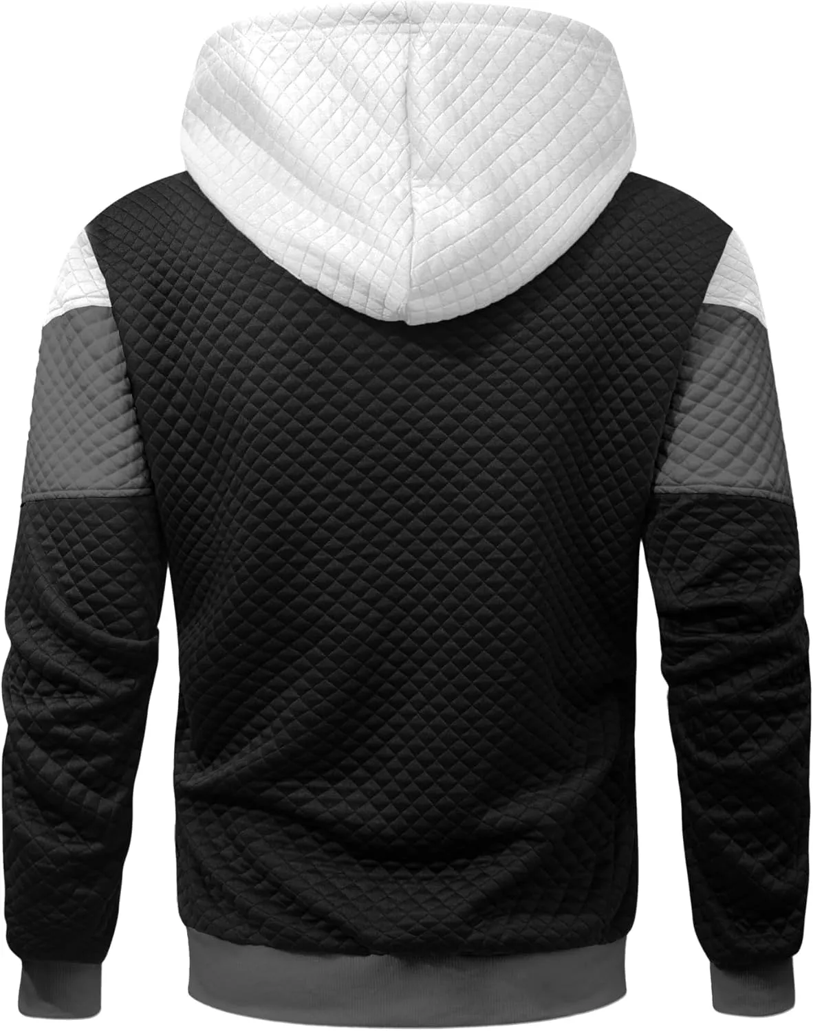 Men's Hoodies Sweatshirt with Kangaroo Pocket Novelty Color Block Pullover Hoodies Long Sleeve Hooded Drawstring