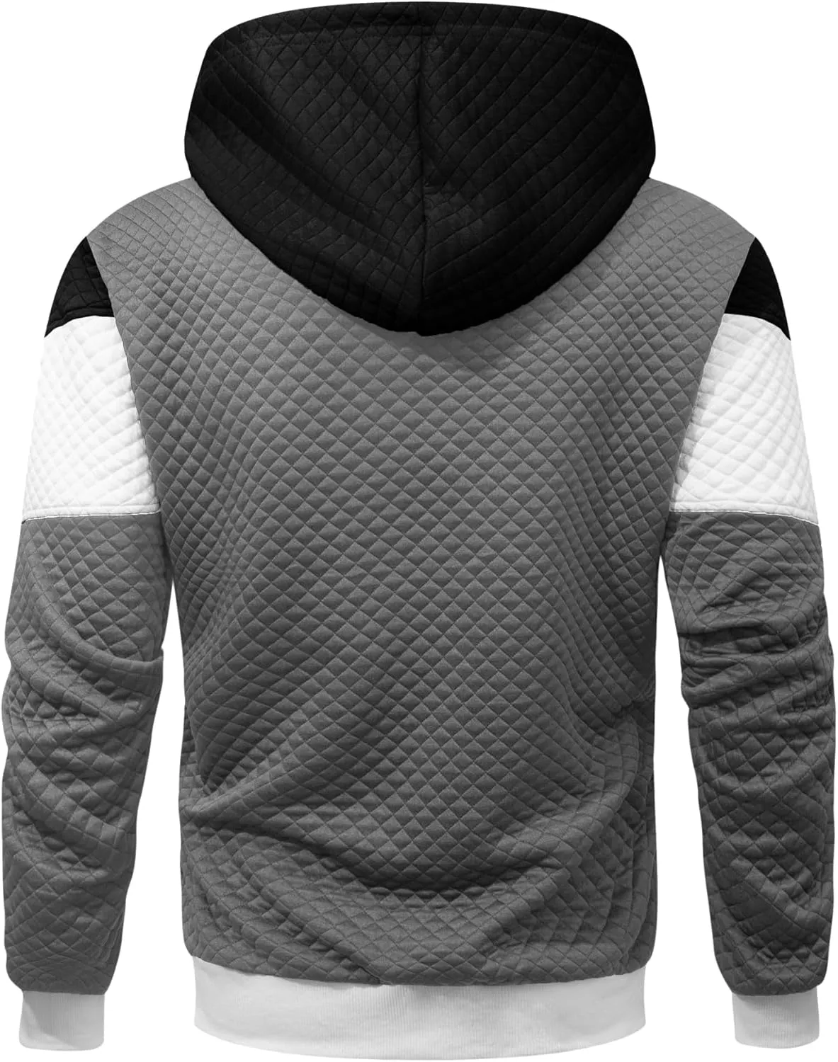Men's Hoodies Sweatshirt with Kangaroo Pocket Novelty Color Block Pullover Hoodies Long Sleeve Hooded Drawstring