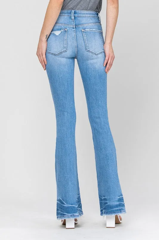 Mid Rise Distressed Flare