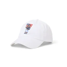 Polo Ralph Lauren Bear USA Flag Cap (White)