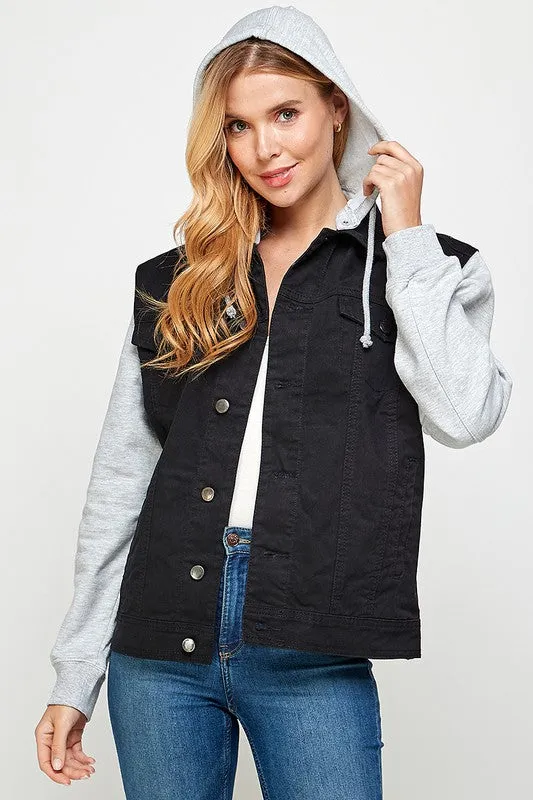 Start Again Hooded Jean Jacket
