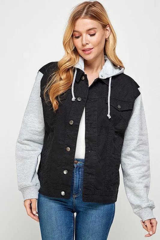 Start Again Hooded Jean Jacket