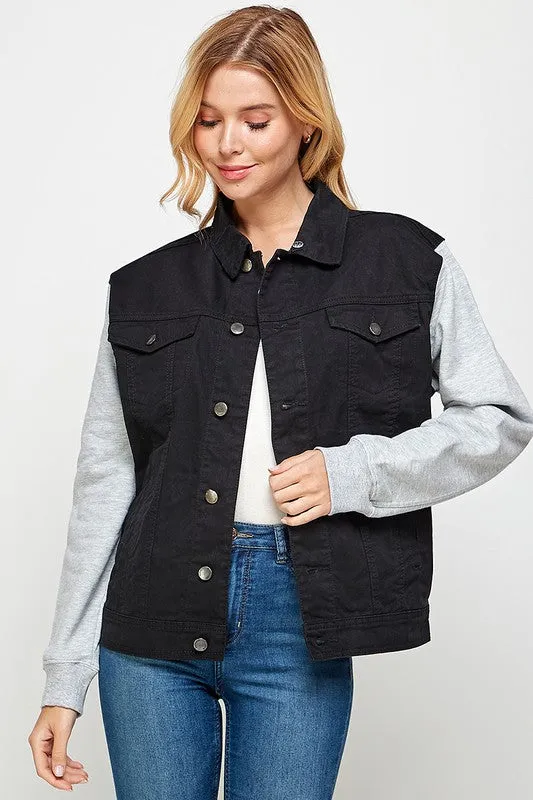 Start Again Hooded Jean Jacket