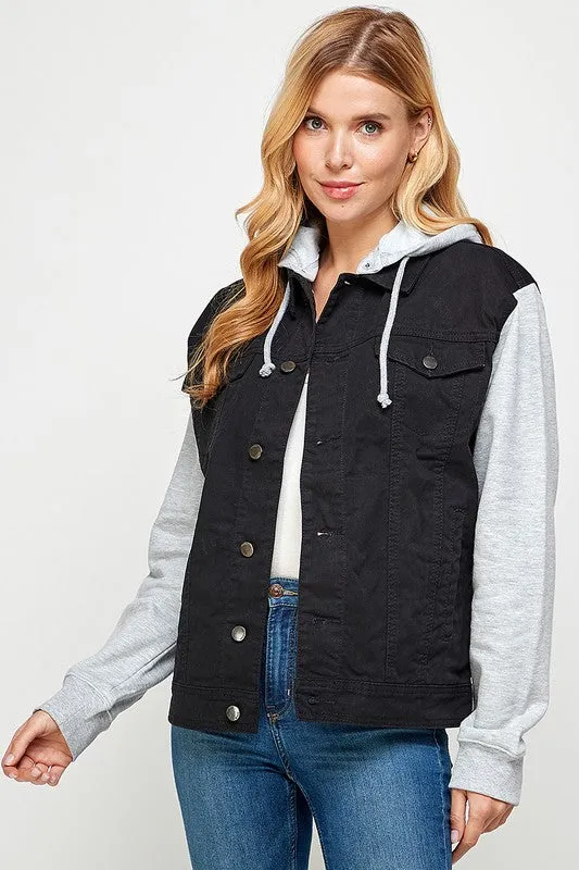 Start Again Hooded Jean Jacket