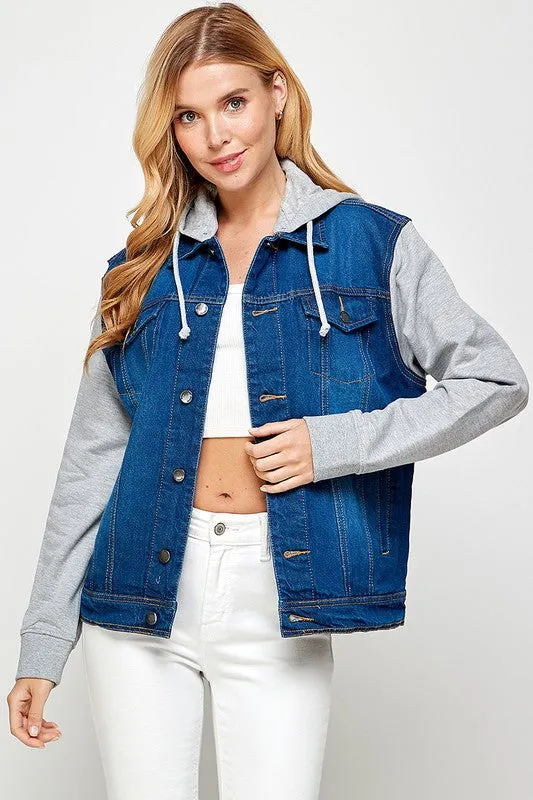 Start Again Hooded Jean Jacket
