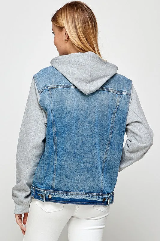 Start Again Hooded Jean Jacket