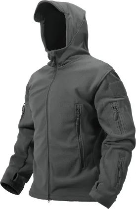 TACVASEN Mens Fleece Jacket Full Zip Tactical Hoodies Winter Coats Windproof Hoodies Warm Hunting